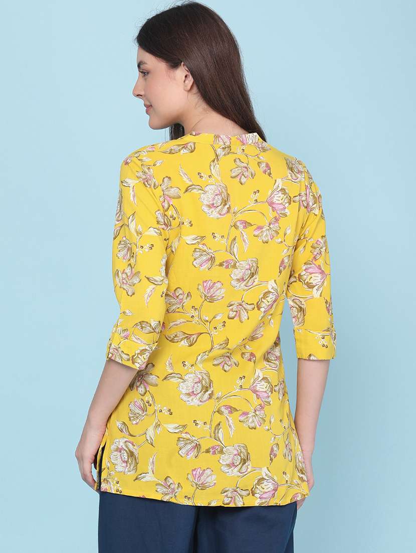 women printed three quarter sleeves straight kurti - 22376716 -  Standard Image - 4