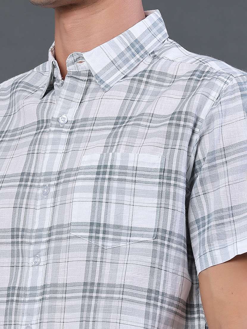men checkered short sleeve regular fit casual shirt - 22376783 -  Standard Image - 1