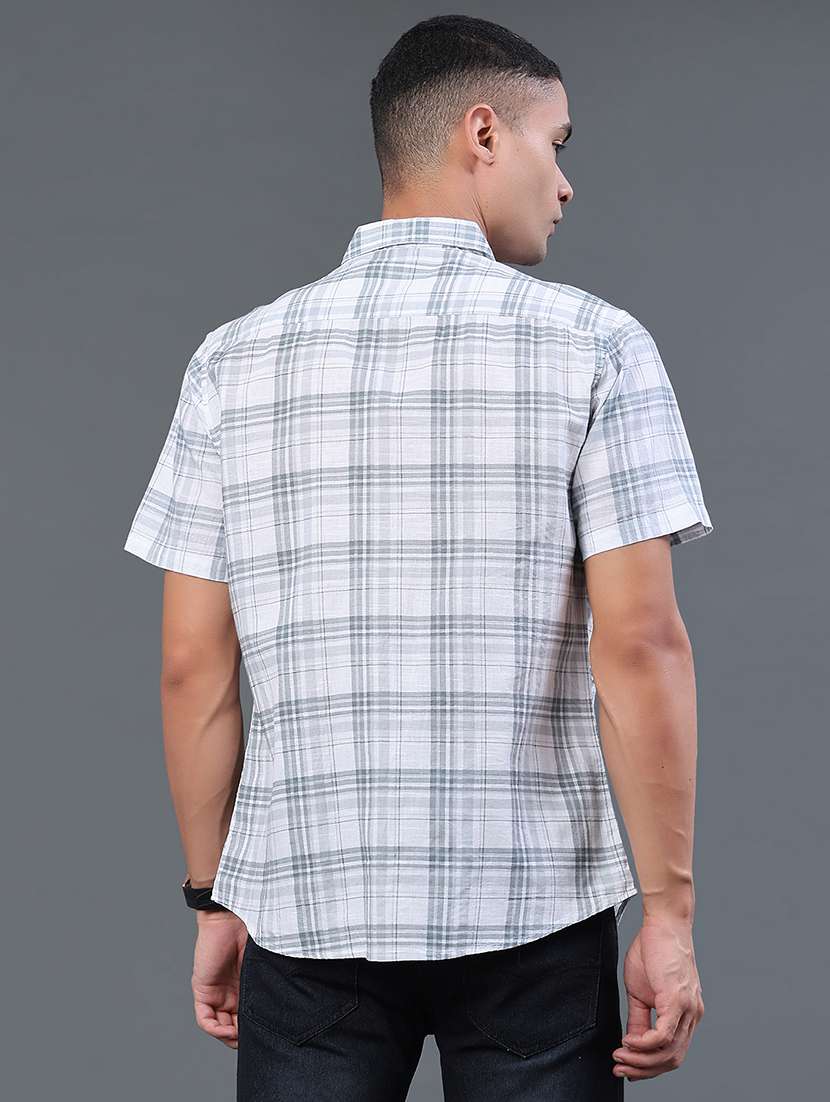 men checkered short sleeve regular fit casual shirt - 22376783 -  Standard Image - 4