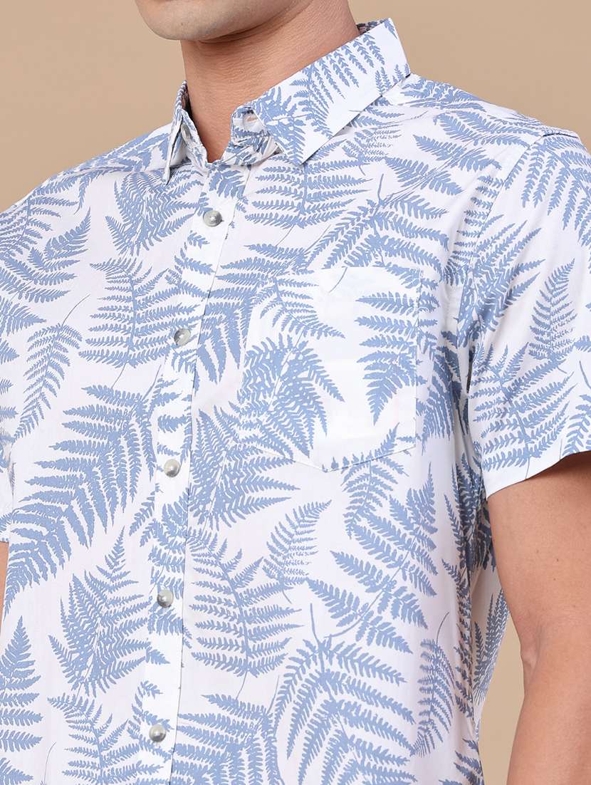men printed short sleeve regular fit casual shirt - 22376788 -  Standard Image - 1
