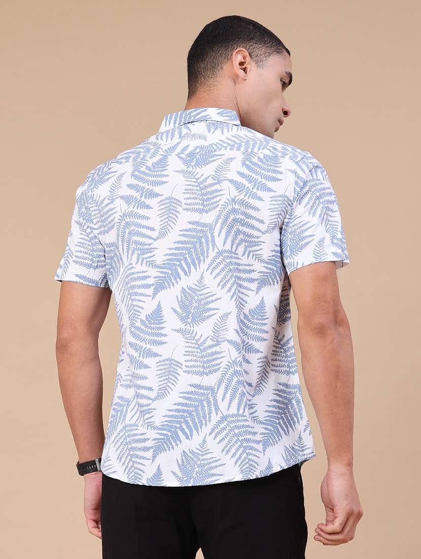 men printed short sleeve regular fit casual shirt - 22376788 -  Standard Image - 4