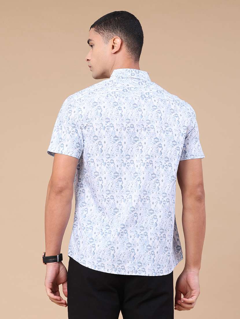 men printed short sleeve regular fit casual shirt - 22376793 -  Standard Image - 4