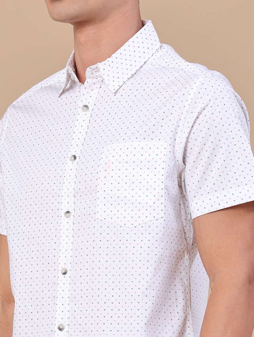 men printed short sleeve regular fit casual shirt - 22376795 -  Standard Image - 1