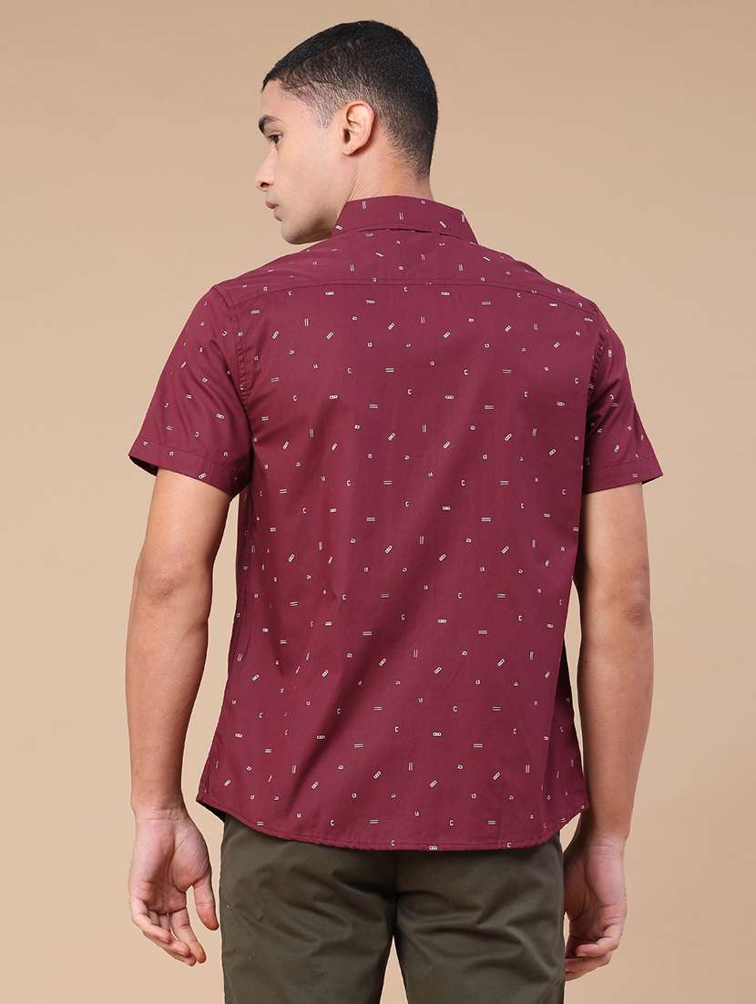 men printed short sleeve regular fit casual shirt - 22376796 -  Standard Image - 4