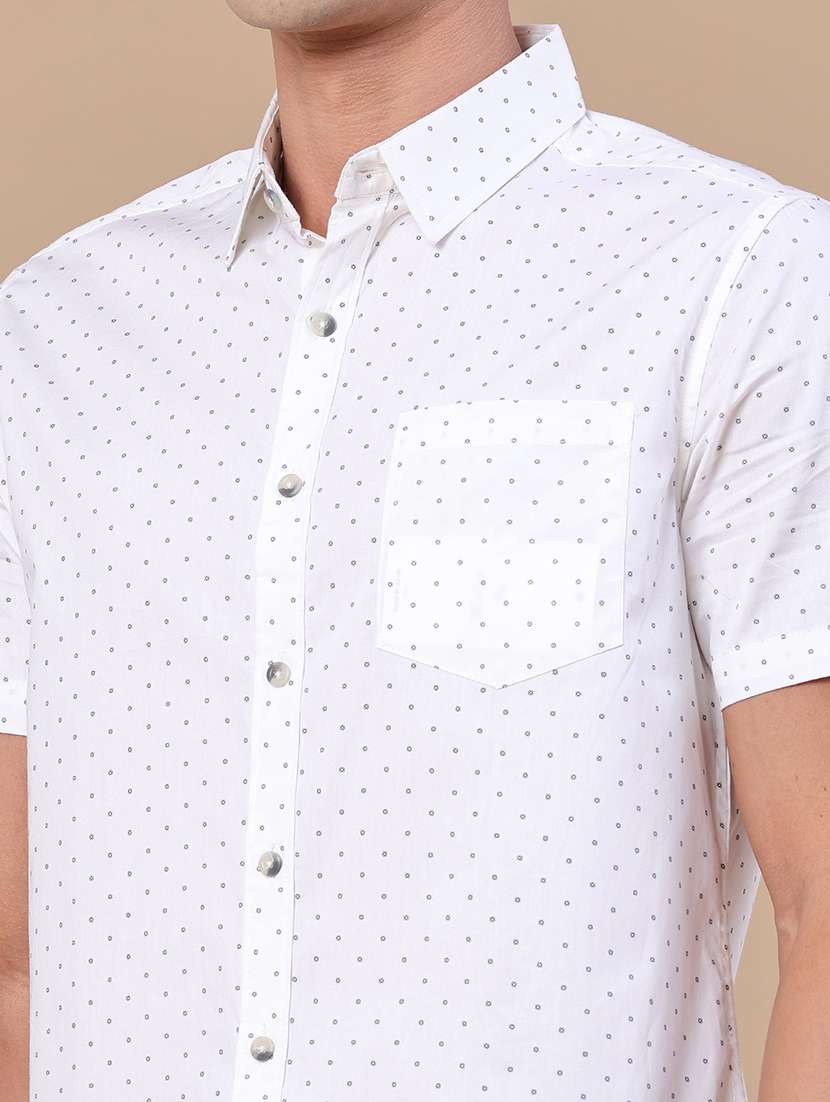 men printed short sleeve regular fit casual shirt - 22376797 -  Standard Image - 1