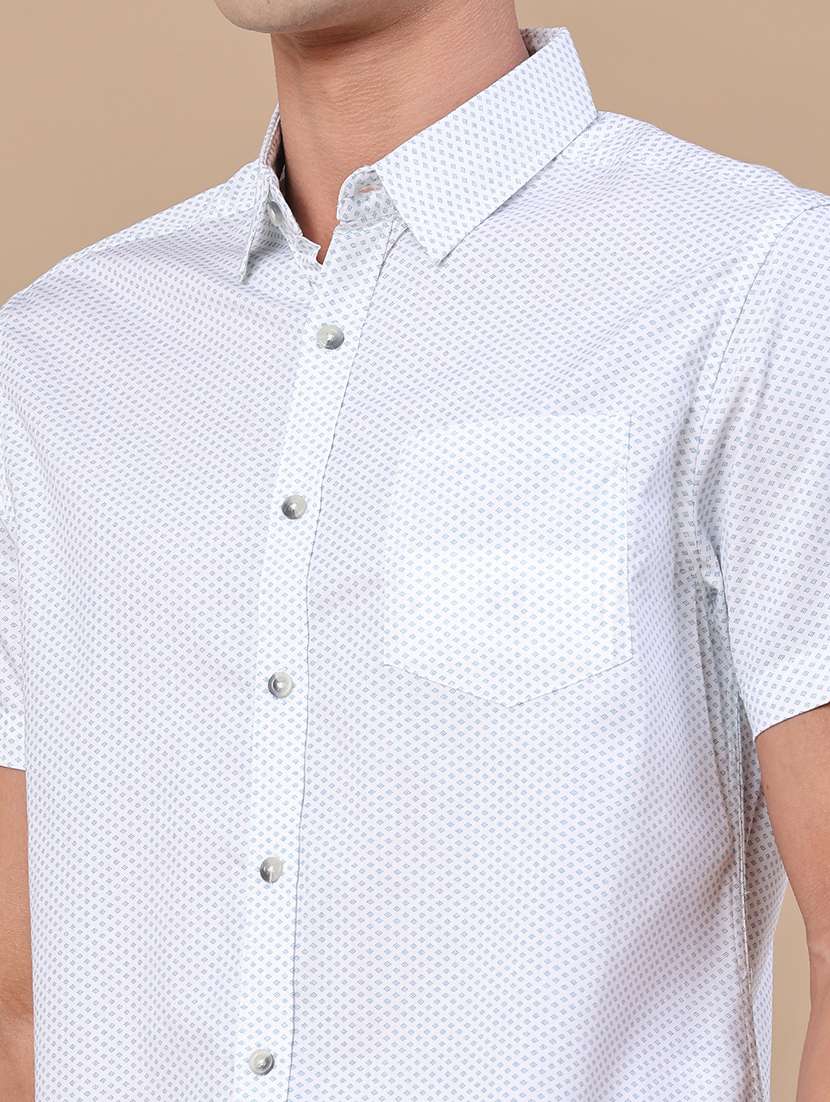 men printed short sleeve regular fit casual shirt - 22376799 -  Standard Image - 1
