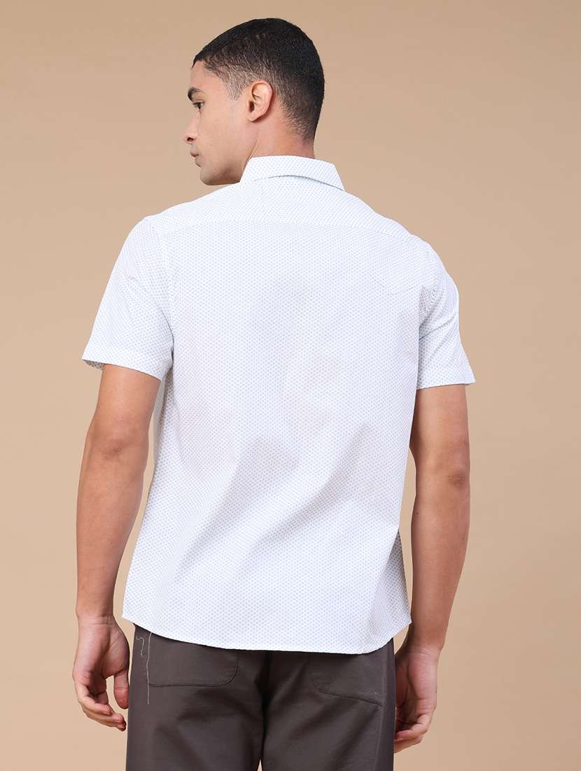 men printed short sleeve regular fit casual shirt - 22376799 -  Standard Image - 4