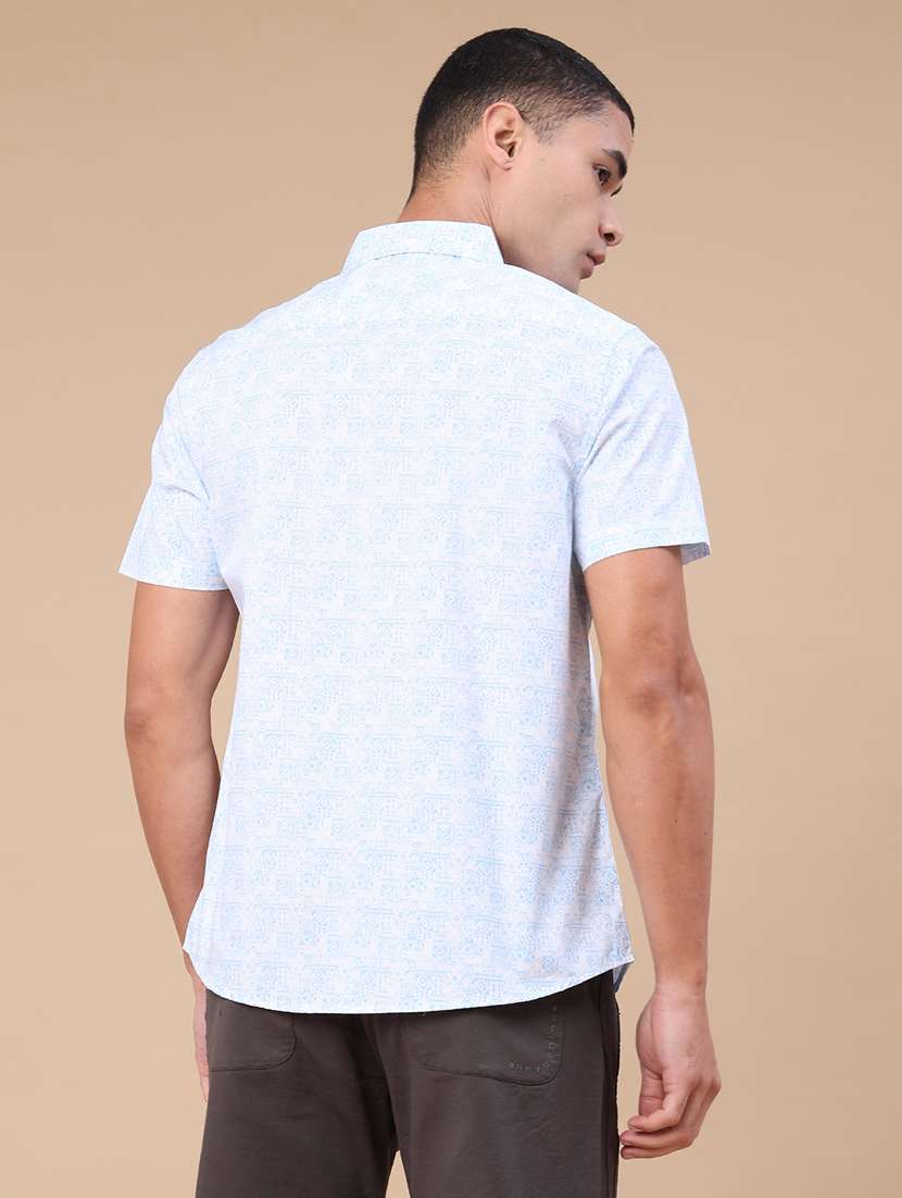 men printed short sleeve regular fit casual shirt - 22376800 -  Standard Image - 4