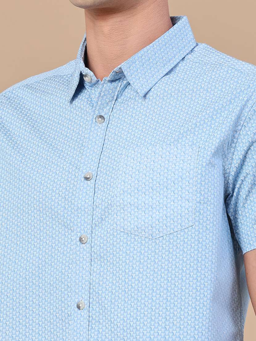 men printed short sleeve regular fit casual shirt - 22376803 -  Standard Image - 1