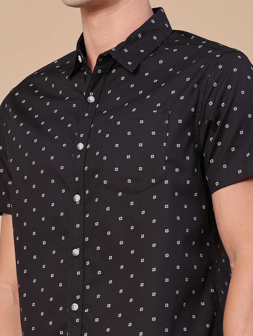men printed short sleeve regular fit casual shirt - 22376805 -  Standard Image - 1