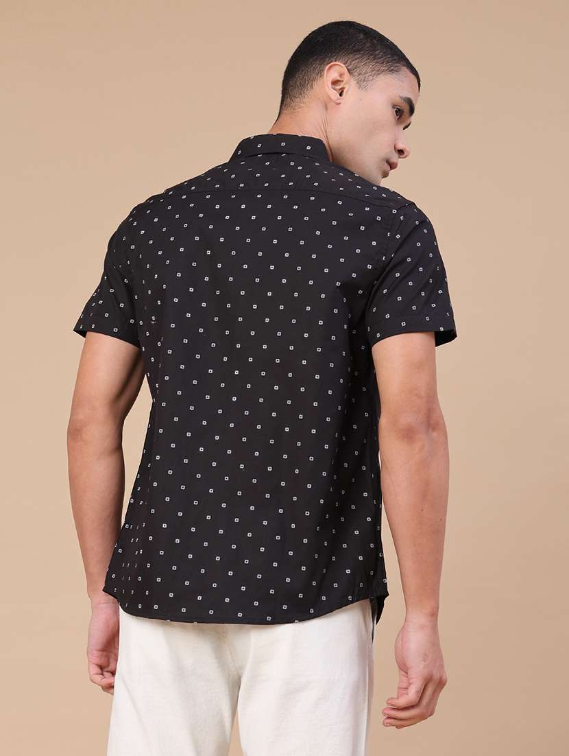 men printed short sleeve regular fit casual shirt - 22376805 -  Standard Image - 4