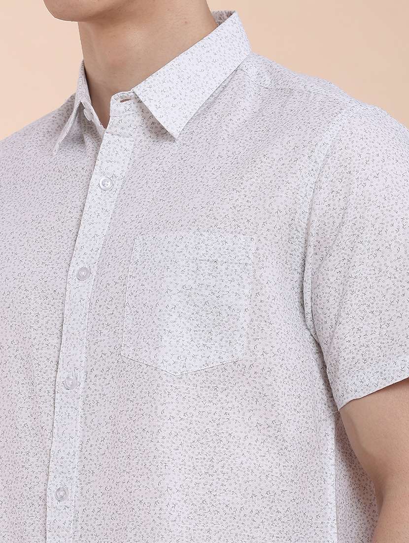 men printed short sleeve slim fit casual shirt - 22376806 -  Standard Image - 1