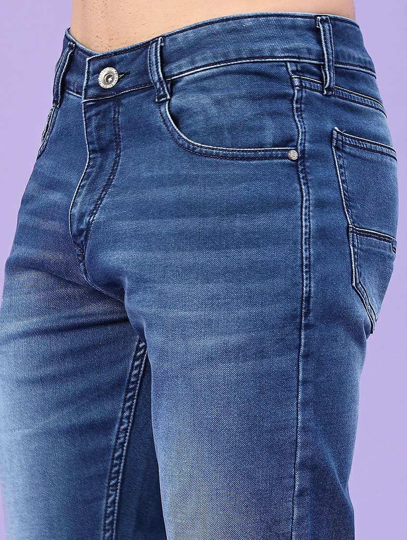 men washed mid rise full length slim fit jeans - 22376836 -  Standard Image - 1