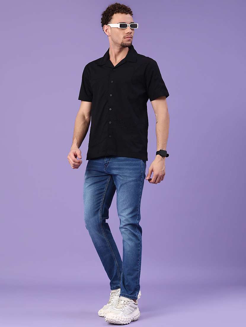 men washed mid rise full length slim fit jeans - 22376836 -  Standard Image - 4