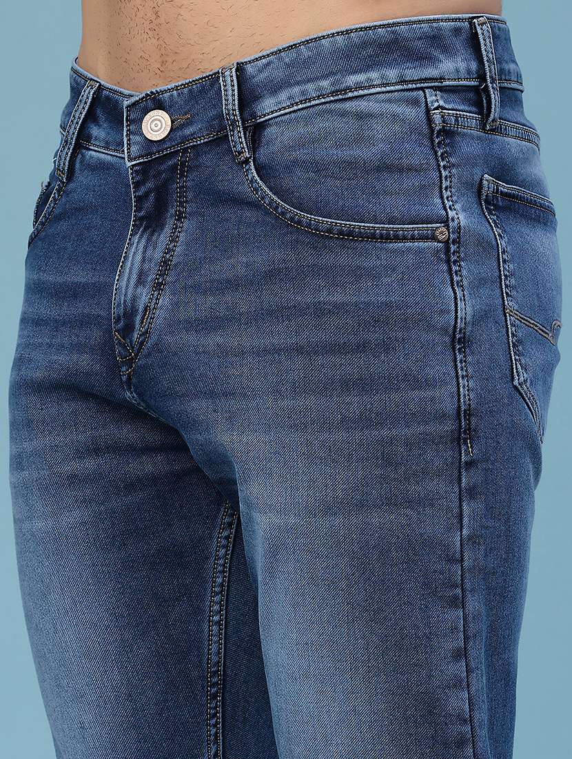 men washed mid rise full length slim fit jeans - 22376837 -  Standard Image - 1