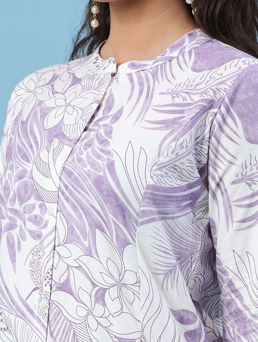 women printed three quarter sleeves ethnic co-ord set - 22376867 -  Standard Image - 1