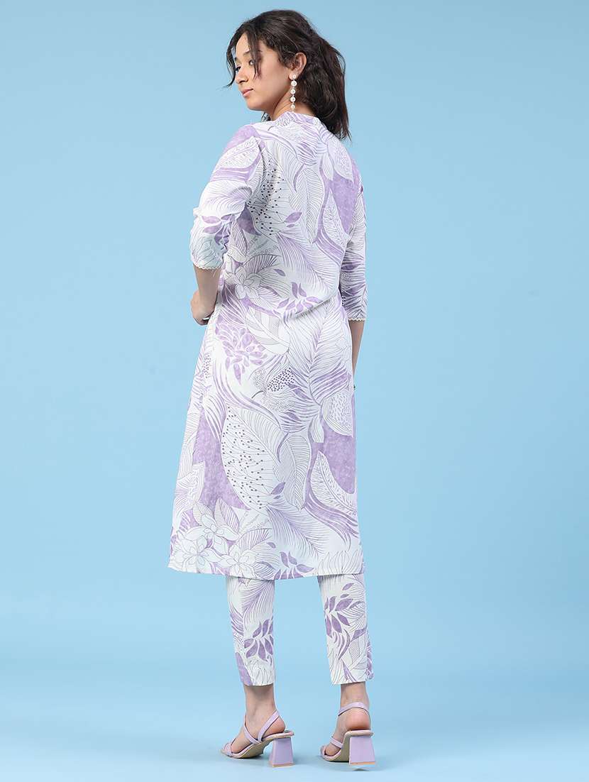women printed three quarter sleeves ethnic co-ord set - 22376867 -  Standard Image - 4