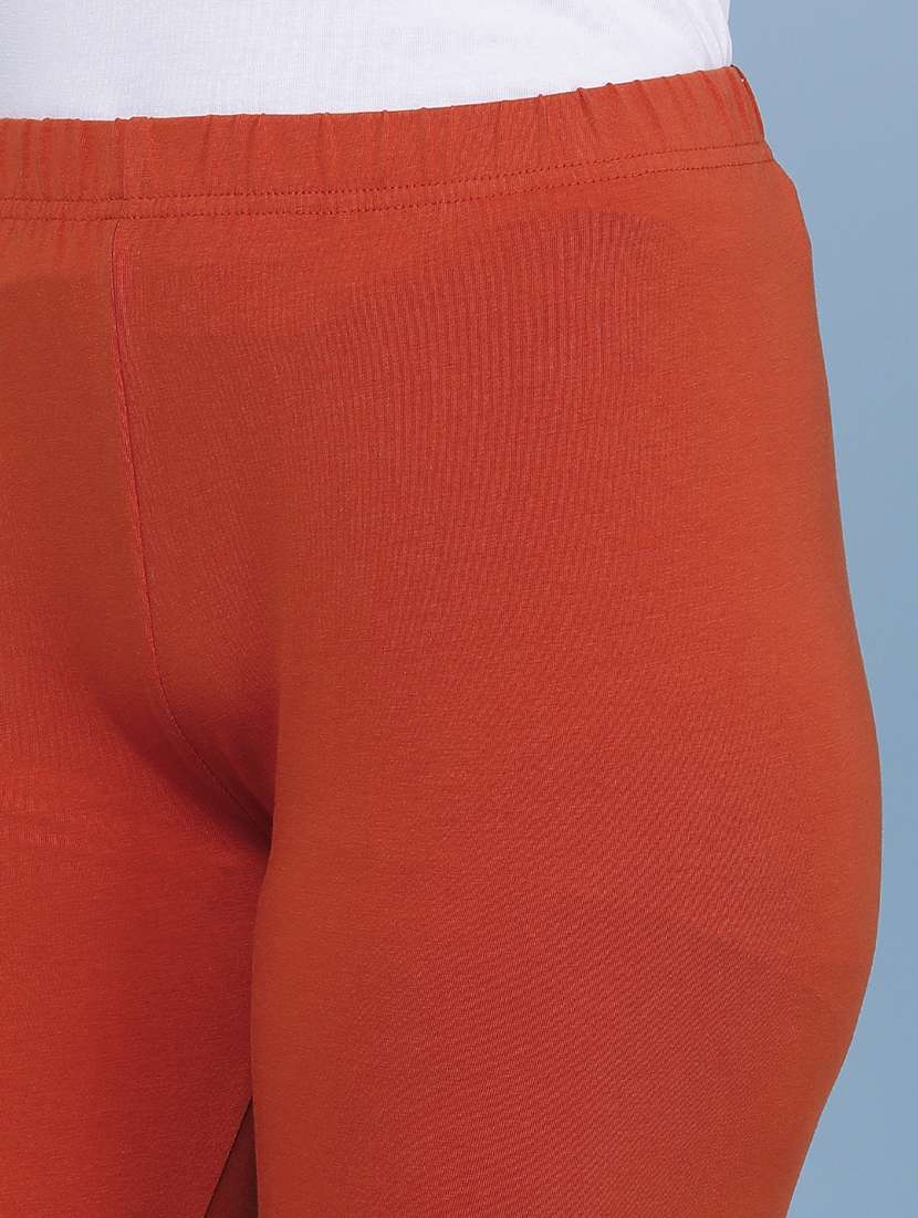 women solid mid rise leggings - 22376932 -  Standard Image - 1