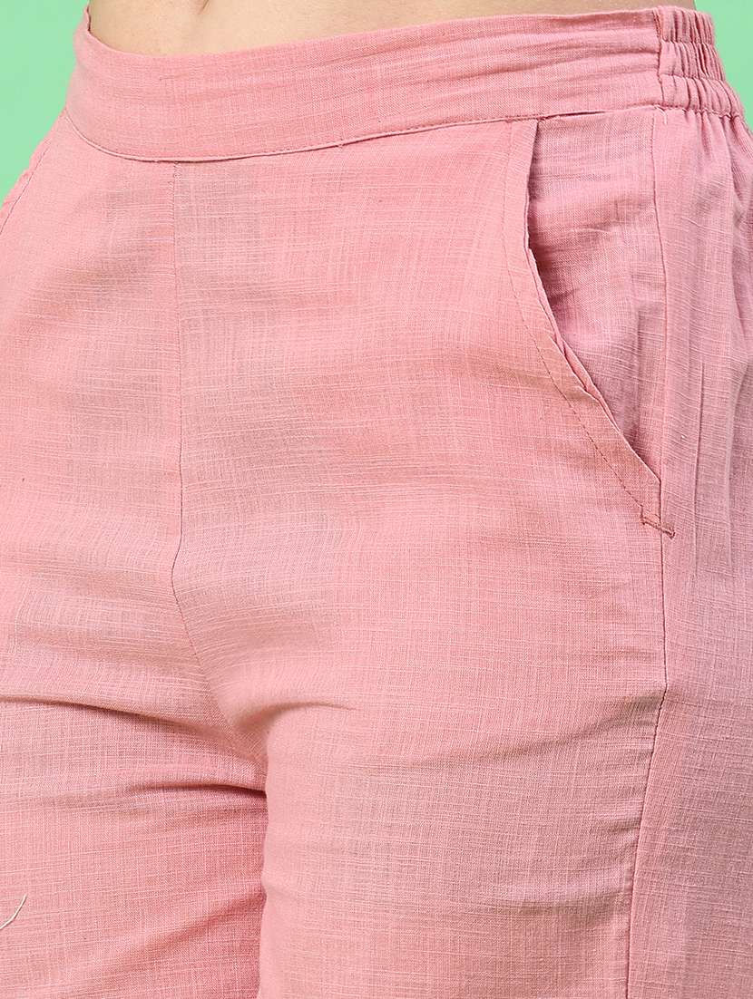 women solid mid rise straight pant - 22376946 -  Standard Image - 1