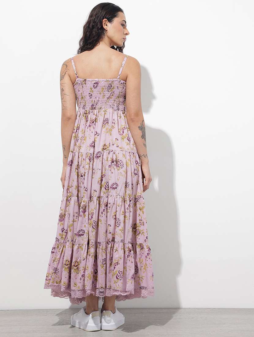 women printed shoulder strap tiered dress - 22376962 -  Standard Image - 4