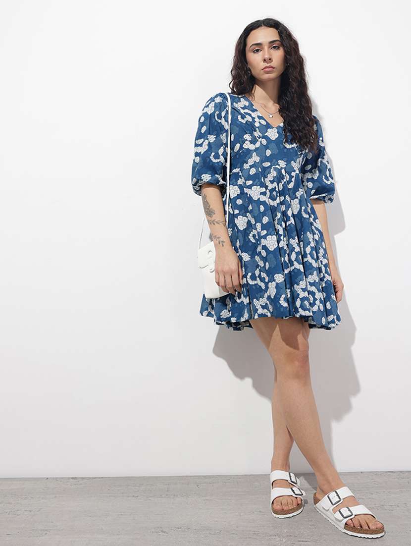 women printed short sleeve fit & flare dress - 22376966 -  Standard Image - 4