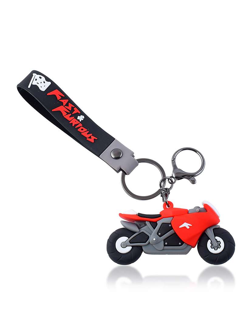 red motorcycle rubber fast furious keychain - 22376992 -  Standard Image - 1