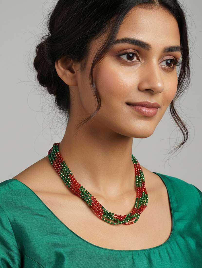 women beaded multistrand necklace - 22377224 -  Standard Image - 1