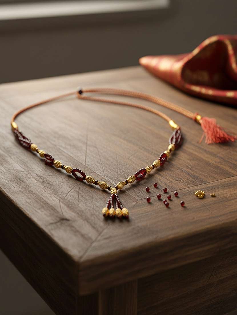 brass gold beads natural ruby necklace for women 