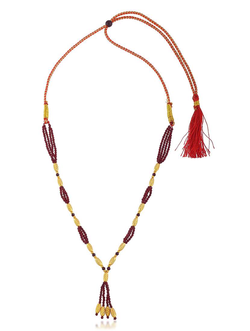 brass gold beads natural ruby necklace for women  - 22377308 -  Standard Image - 4