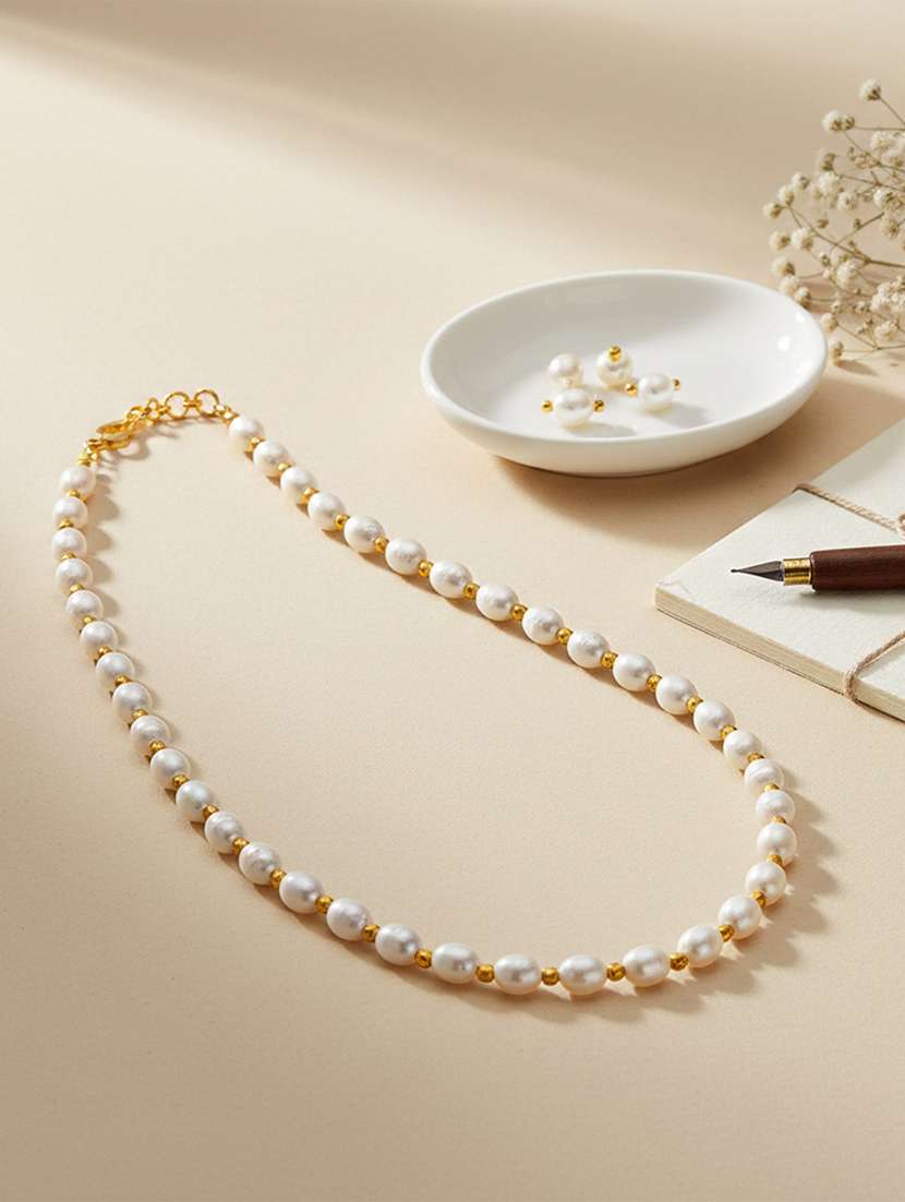 white pearl choker necklace for women