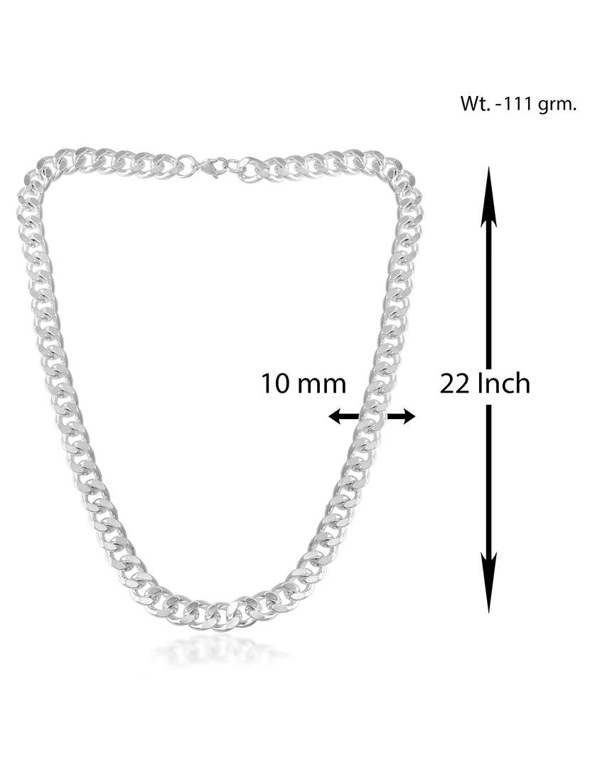 stainless steel anti tarnish silver plated heavy chain for men - 22377311 -  Standard Image - 4