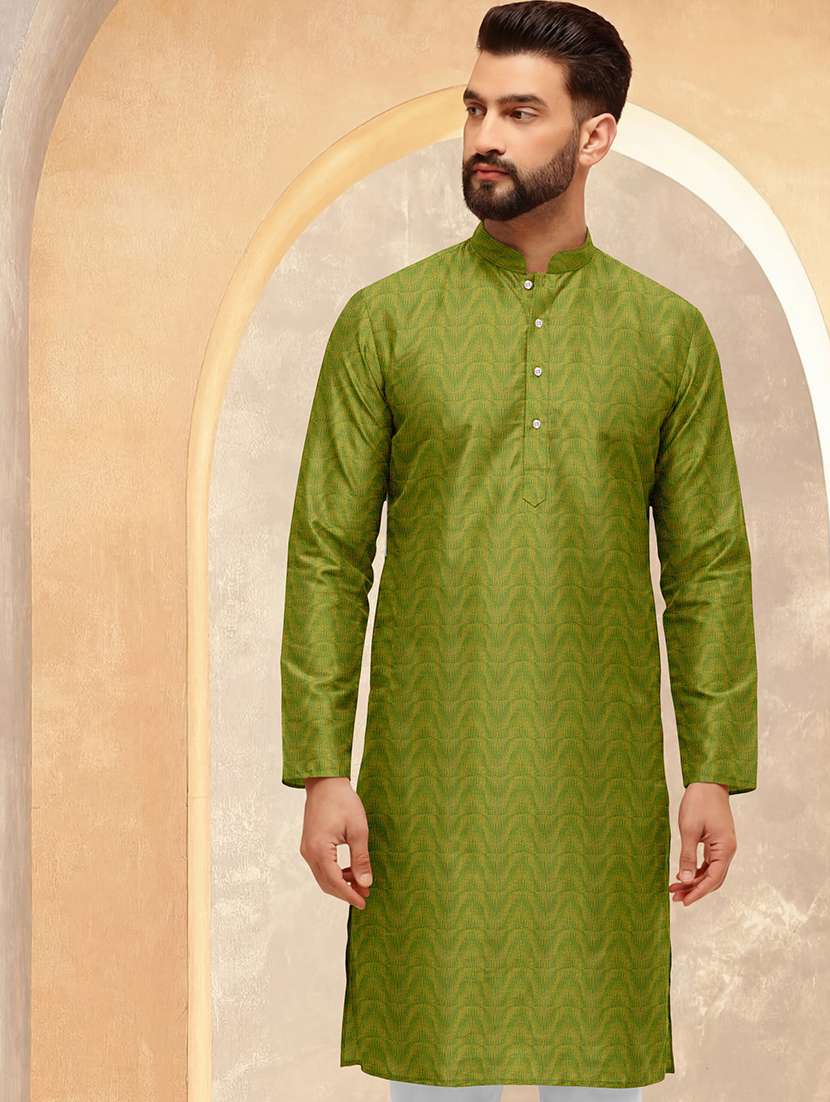 men self designed long sleeve kurta and pyjama set - 22377426 -  Standard Image - 1