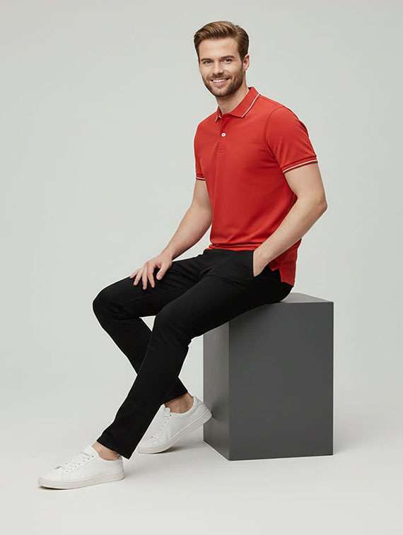 men solid short sleeve polo t-shirt - 22377434 -  Standard Image - 4