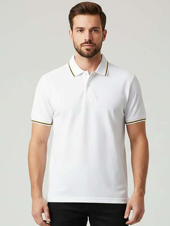 men solid short sleeve polo t-shirt
