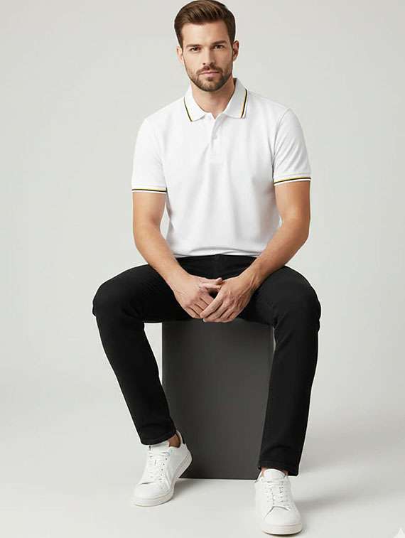 men solid short sleeve polo t-shirt - 22377436 -  Standard Image - 4