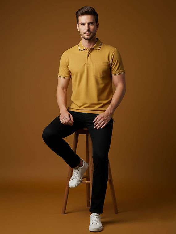 men solid short sleeve polo t-shirt - 22377438 -  Standard Image - 4
