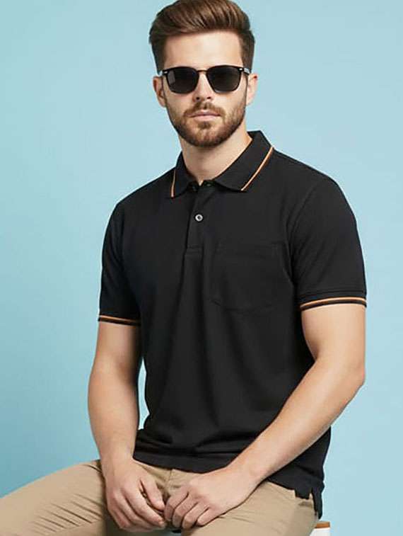 men solid short sleeve polo t-shirt - 22377450 -  Standard Image - 1