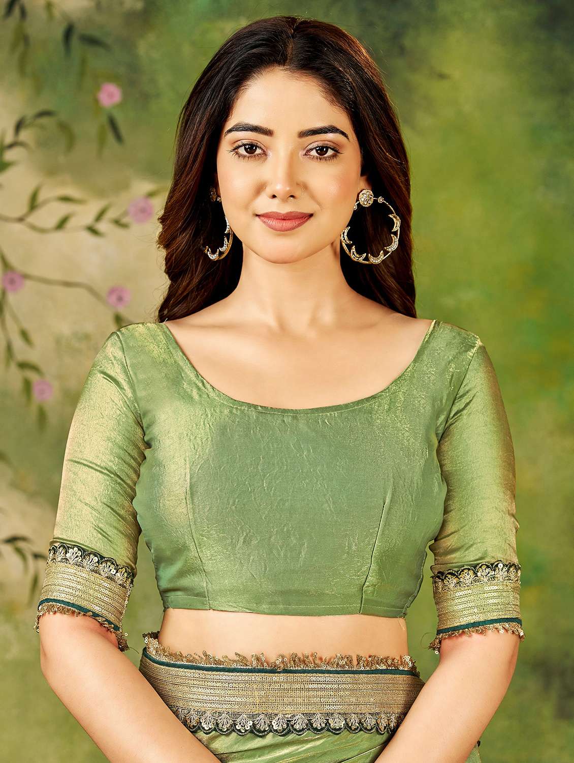 women solid with bordered saree with blouse - 22377527 -  Standard Image - 4