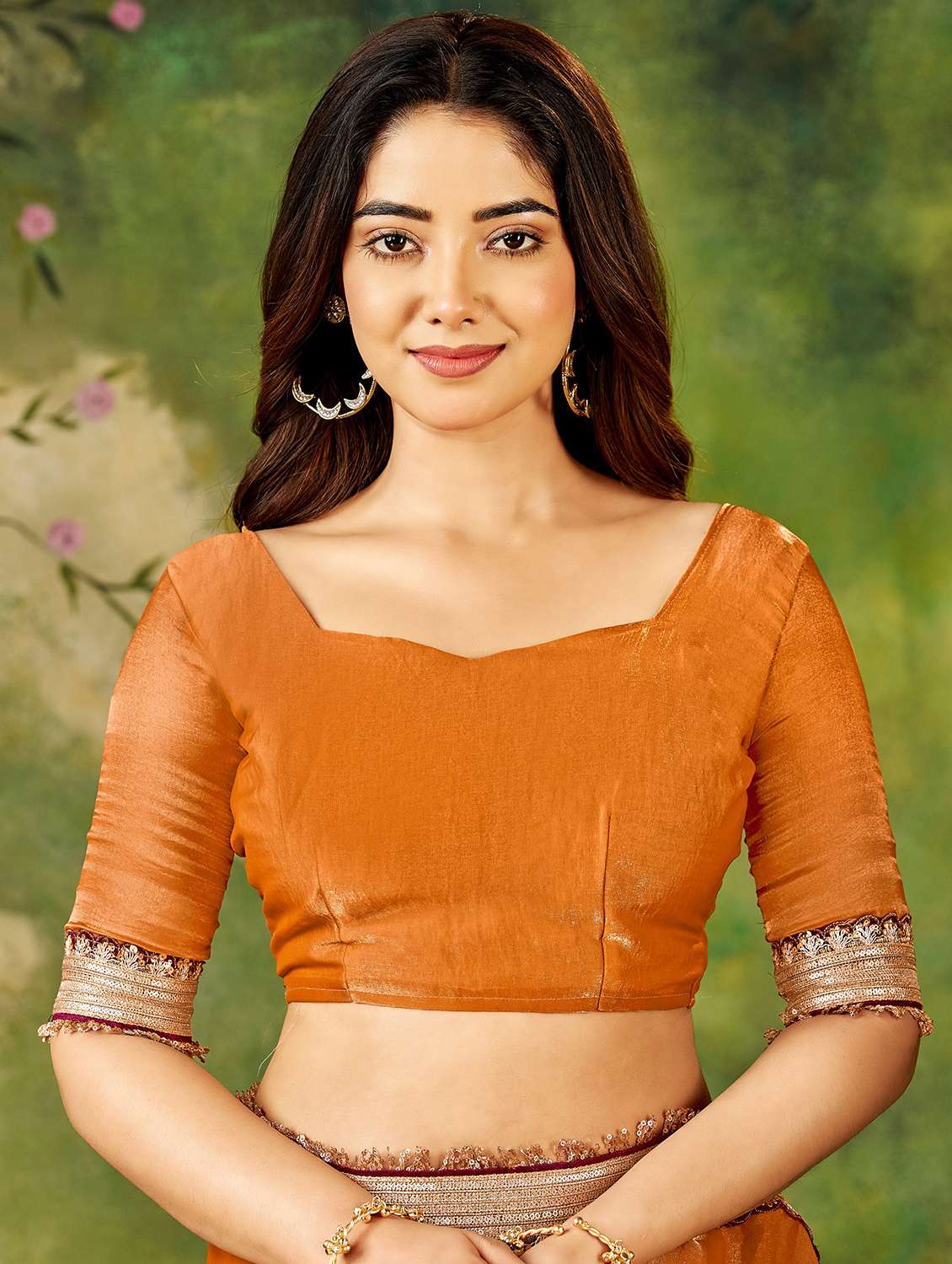 women solid with bordered saree with blouse - 22377528 -  Standard Image - 4