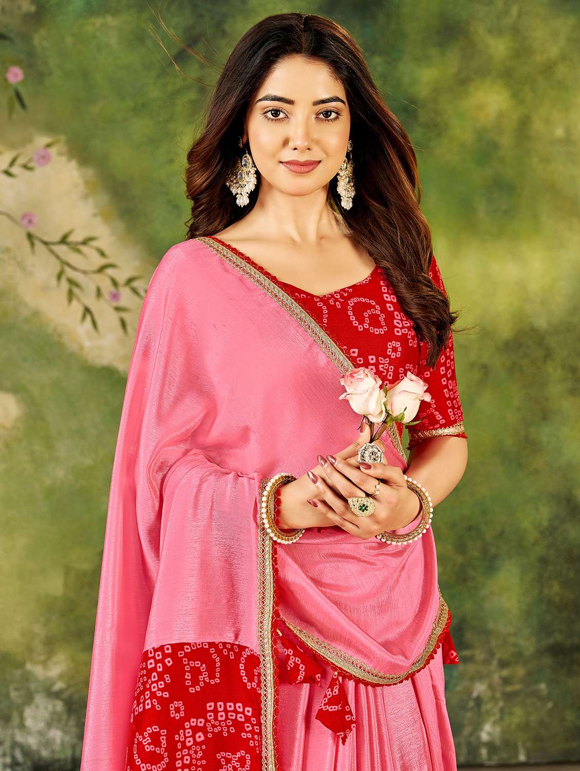 women solid with bordered saree with blouse - 22377530 -  Standard Image - 1