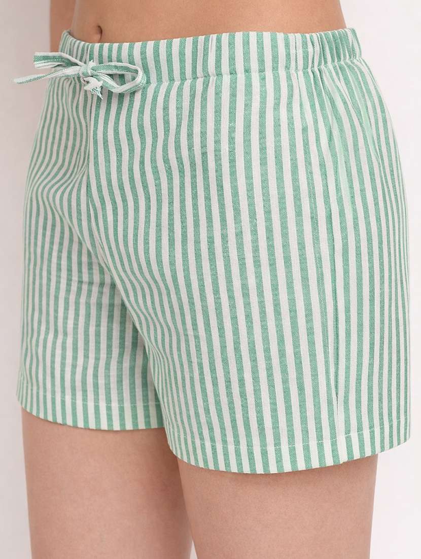 women striped mid rise shorts - 22377551 -  Standard Image - 1