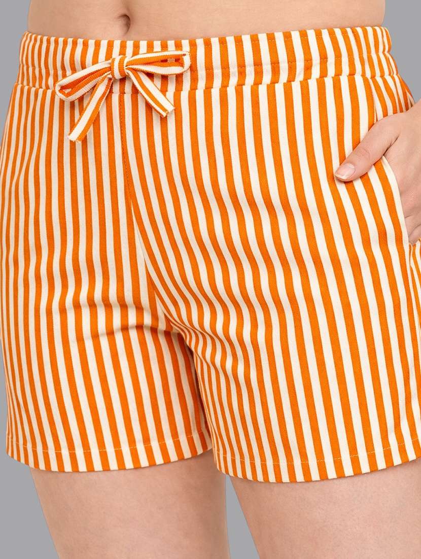 women striped mid rise shorts - 22377556 -  Standard Image - 1