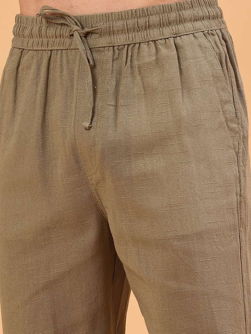 olive cotton  full length track pant - 22377648 -  Standard Image - 1