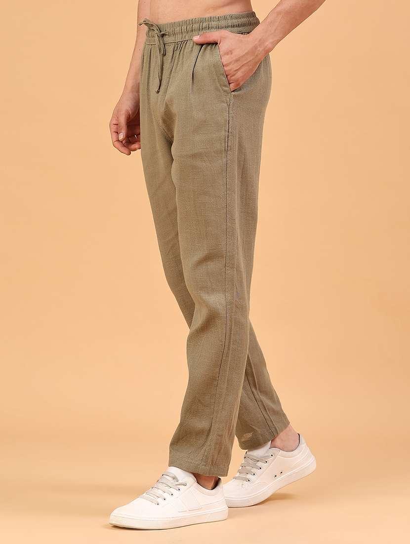 olive cotton  full length track pant - 22377648 -  Standard Image - 4
