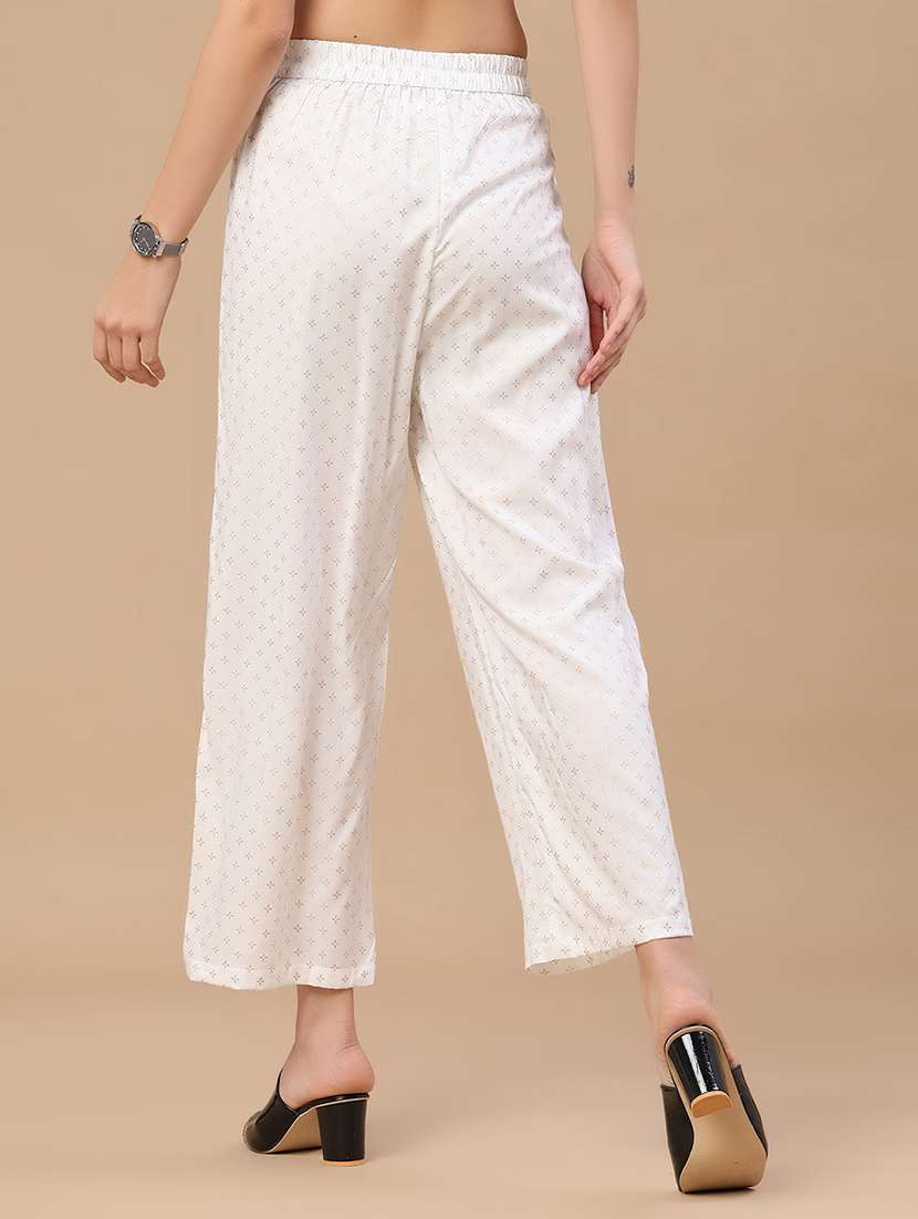 women printed mid rise straight fit palazzo - 22377651 -  Standard Image - 4