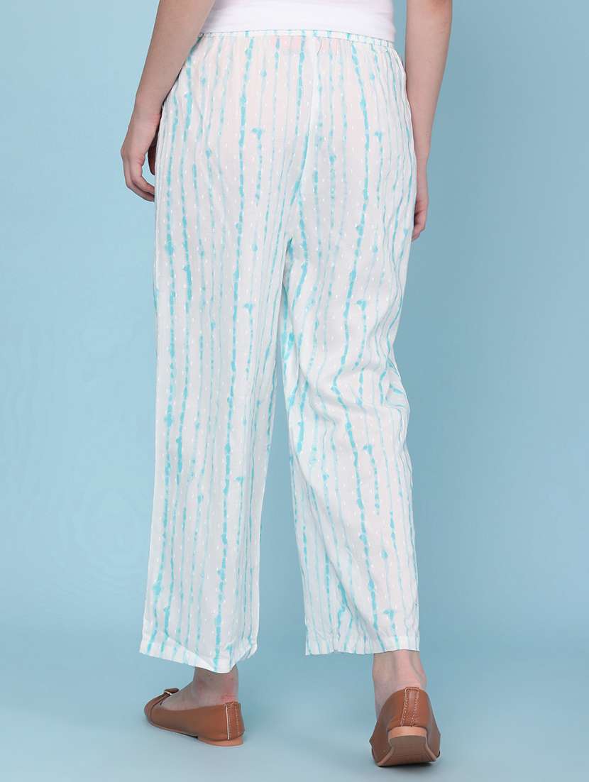 women printed mid rise straight fit trouser - 22377652 -  Standard Image - 4
