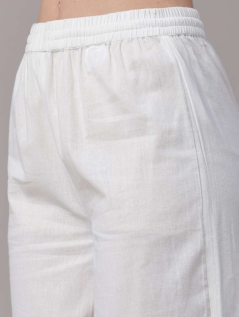 women solid mid rise straight pant - 22377653 -  Standard Image - 1