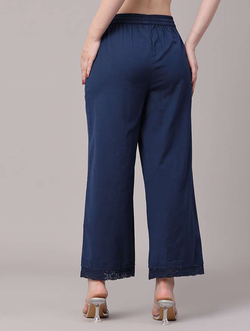 women solid mid rise straight pant - 22377656 -  Standard Image - 4