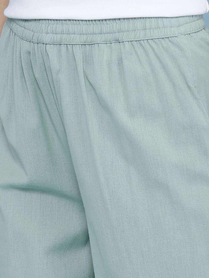 women solid mid rise straight pant - 22377658 -  Standard Image - 1