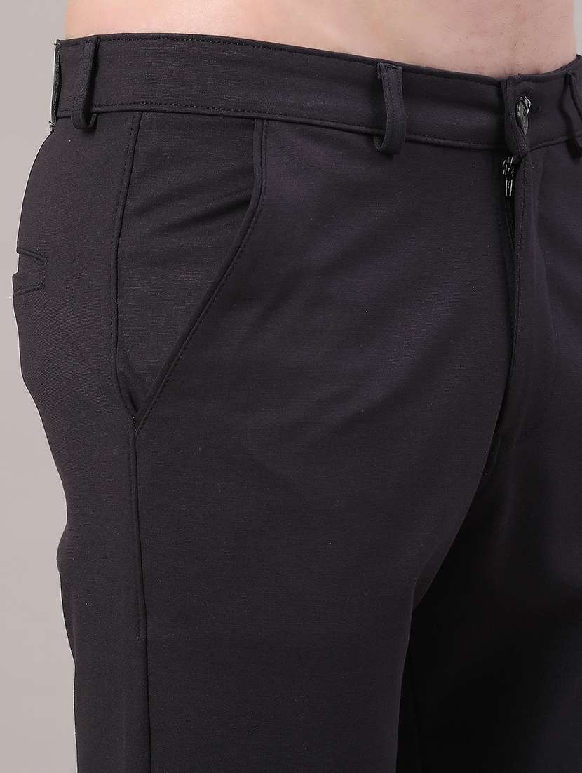 Black Cotton Chinos Casual Trousers - 22377732 -  Standard Image - 1